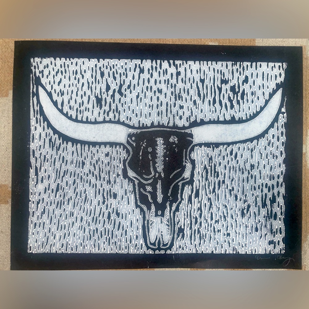 Printed Press Longhorn Art